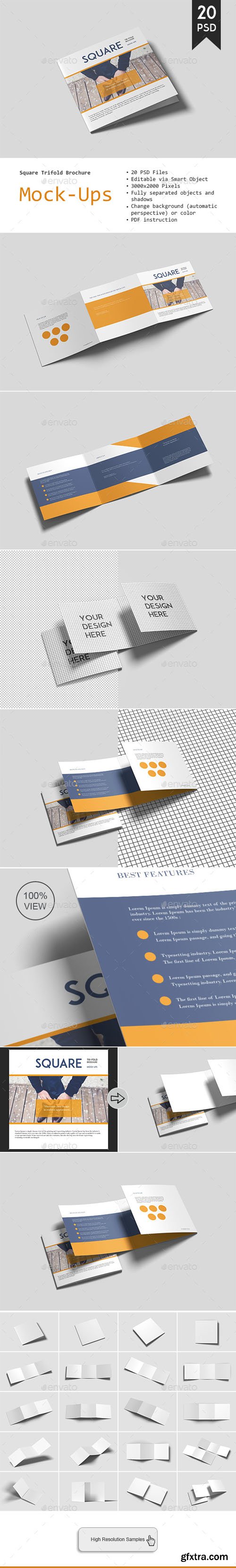 GR - Square Trifold Brochure Mockup 20964215