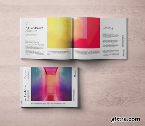 A4 Landscape Psd Magazine Mockup 2