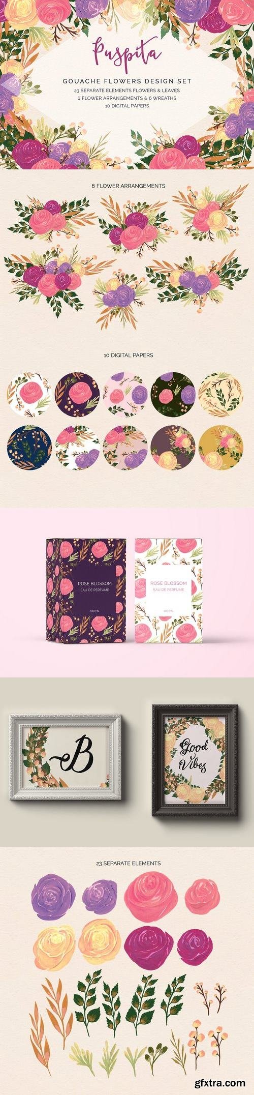 CM - Puspita Gouache Flowers Design Set 1420218