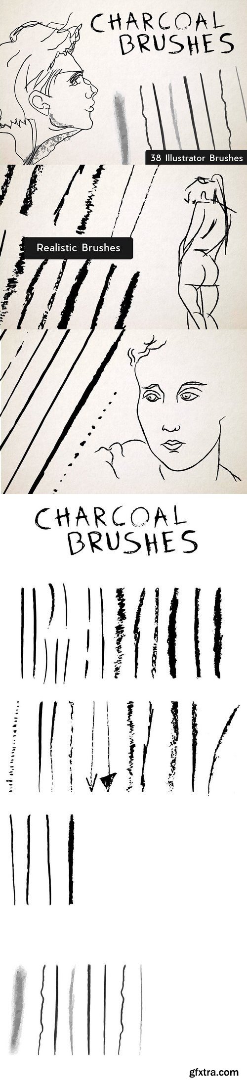 CM - Set of 38 Charcoal Brushes 1405511