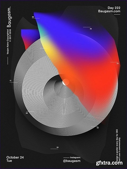 Baugasm™ Series #9 - Design 3 Different Abstract Posters in Adobe Photoshop and Illustrator