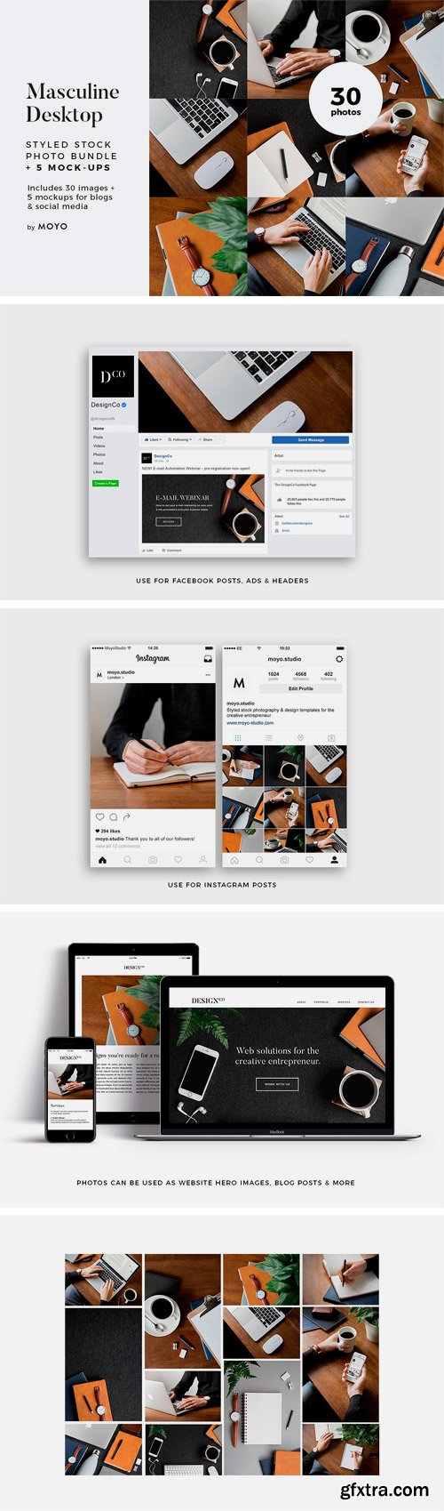 CM - Masculine Desk Mockup & Photo Bundle 2009720