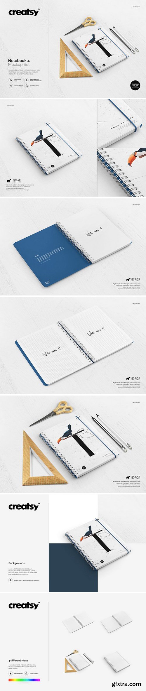 CM - Notebook 4 Mockup Set 2007647