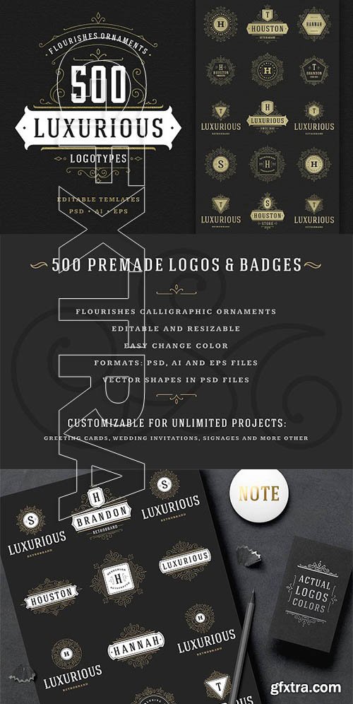 CreativeMarket - 500 ornaments logos & monograms 2048529