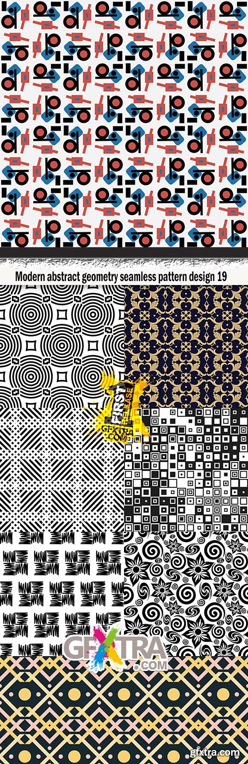 Modern abstract geometry seamless pattern design 19