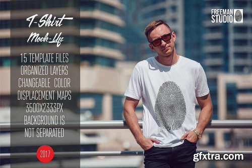 CreativeMarket Men's T-Shirt Mock-Up Vol.5 2017 2025311