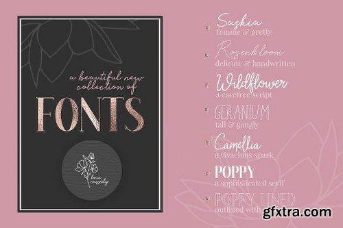 CreativeMarket Floral Bundle Fonts & Illustrations 1985821