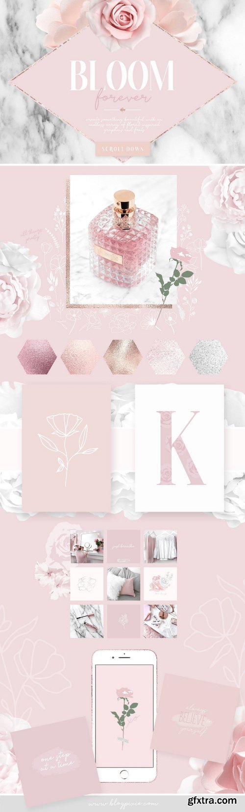 CreativeMarket Floral Bundle Fonts & Illustrations 1985821