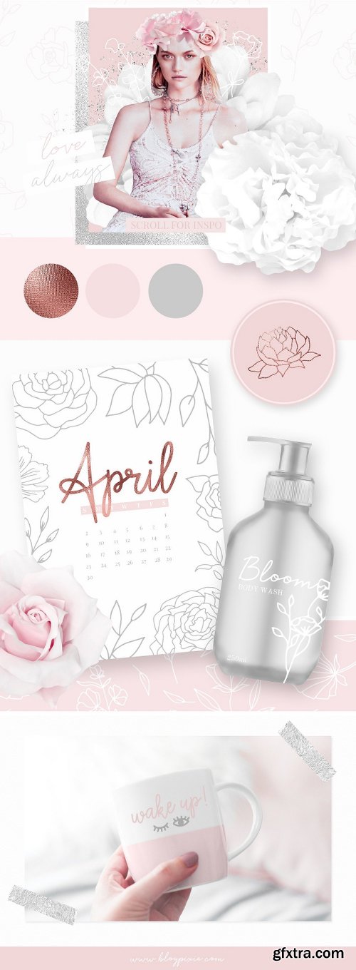 CreativeMarket Floral Bundle Fonts & Illustrations 1985821