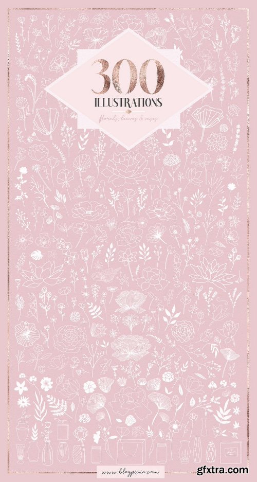 CreativeMarket Floral Bundle Fonts & Illustrations 1985821