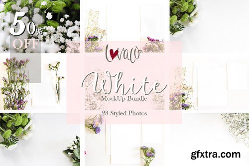 CreativeMarket White Stock Photo Mockup Bundle 2044011