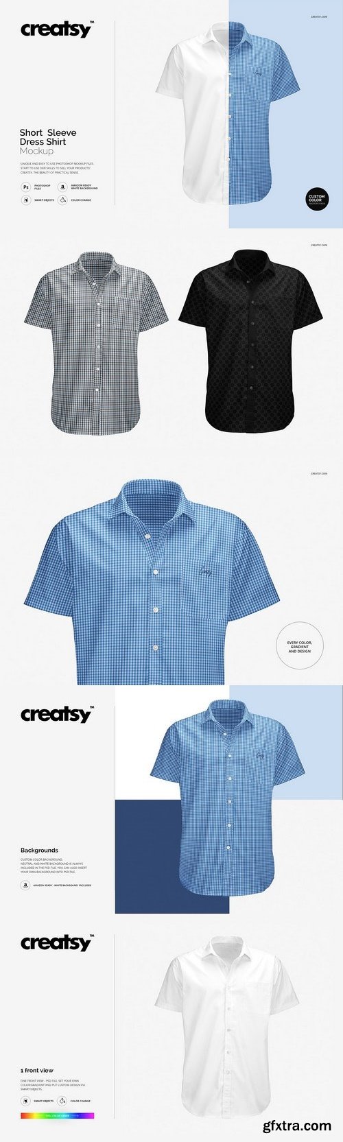 CM - Short Sleeve Dress Shirt Mockup 1432930