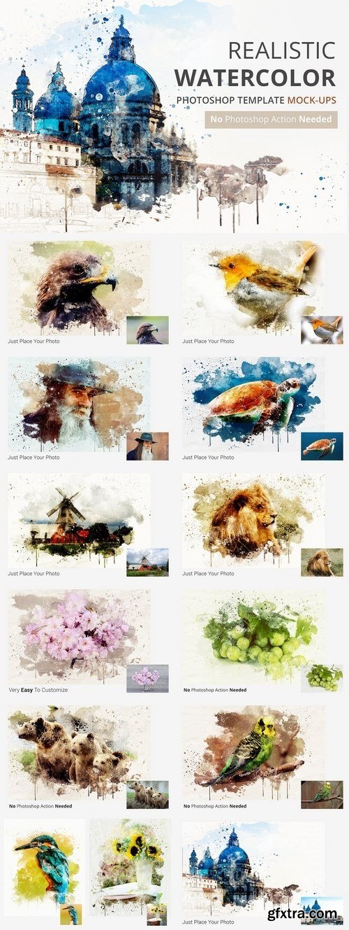 CM - Watercolor Photoshop Mock-ups 1419560