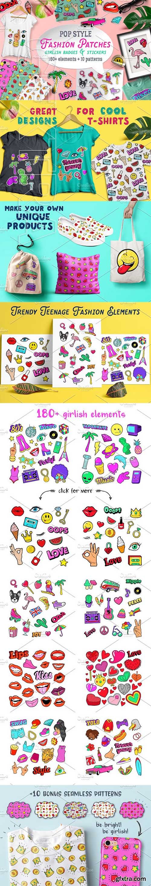 CreativeMarket - Girlish Fashion pop style clipart 2042272