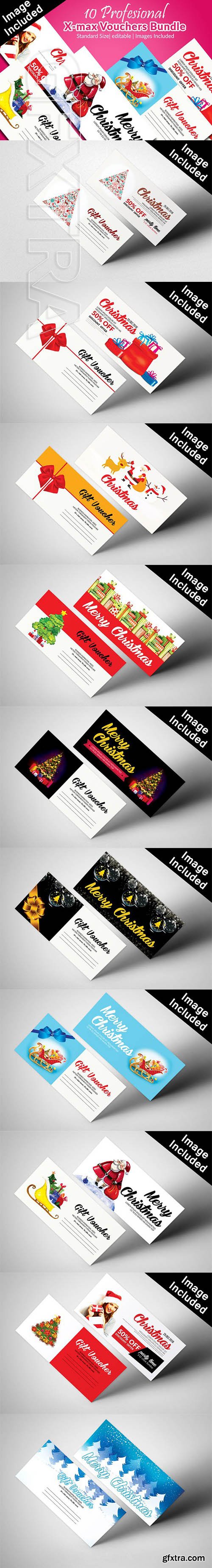 CreativeMarket - 10 Christmas Gift Voucher Bundle 2066113