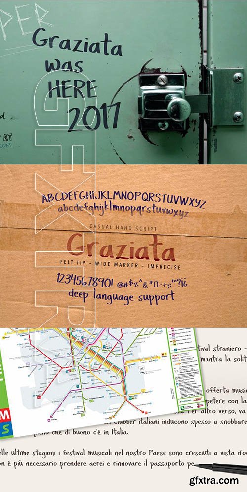 CreativeMarket - Graziata Felt Tip Marker Font 2051937