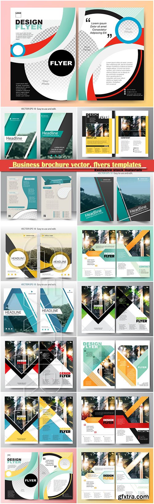 Business brochure vector, flyers templates, report cover design # 91