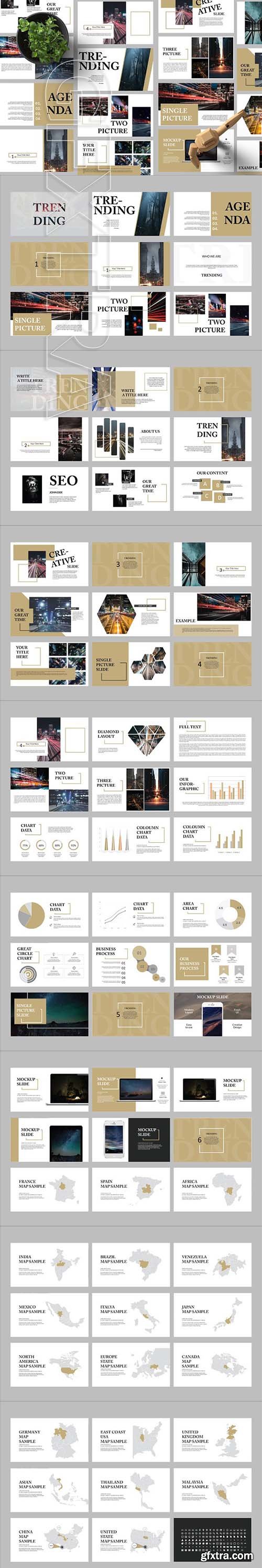 CreativeMarket - Trending Powerpoint Template 2065481