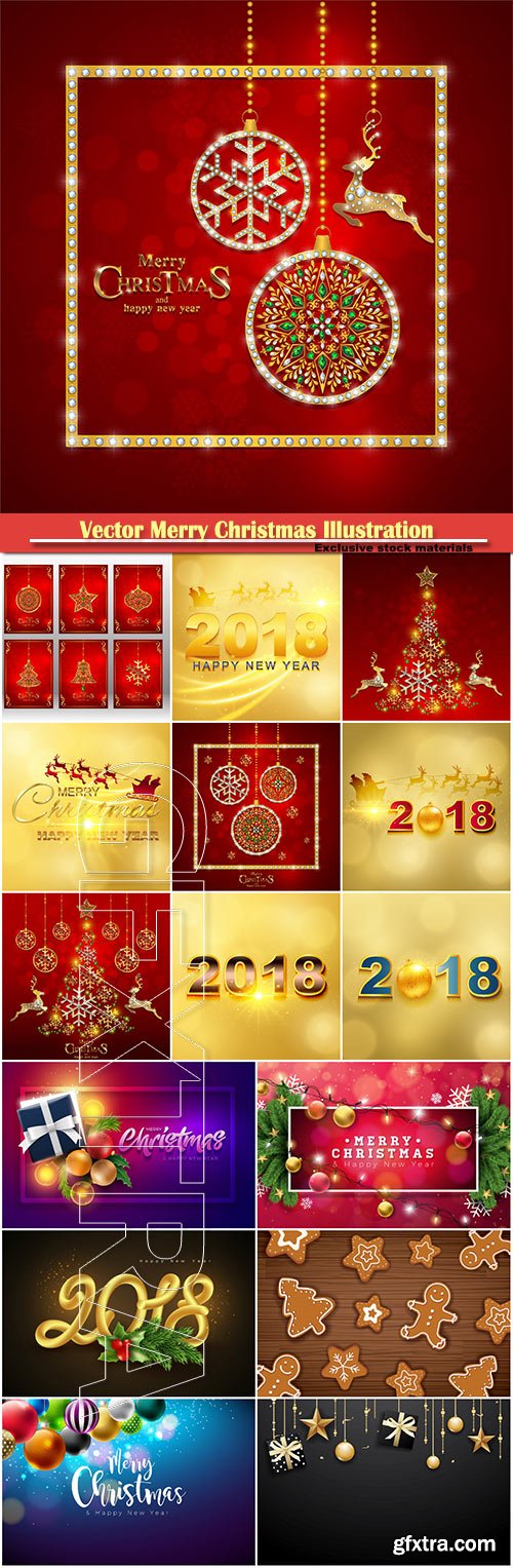 Vector Merry Christmas Illustration, Happy New Year vector design