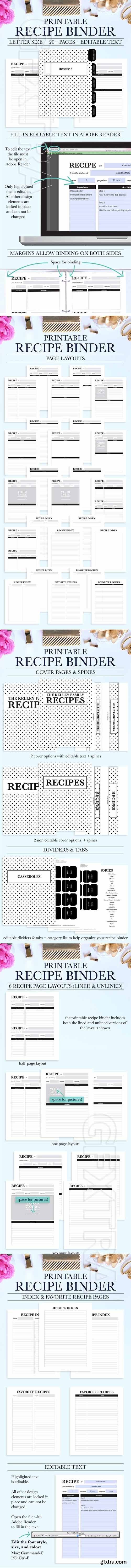 CreativeMarket - Recipe Binder Printable Kit 2065216