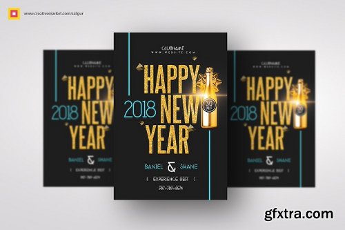 CreativeMarket Minimal New Year Flyer 2025320