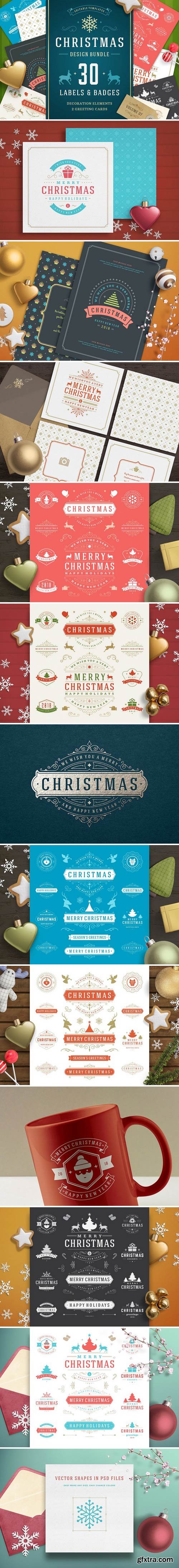 CM - Christmas 30 labels and badges 1920719