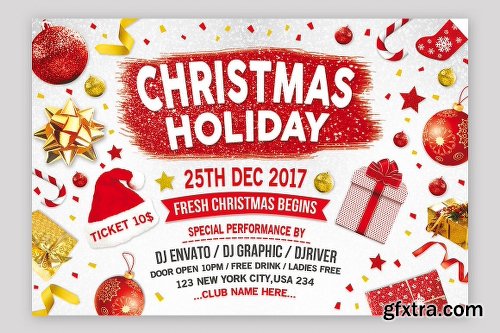 CreativeMarket Merry Christmas Flyer 2043834