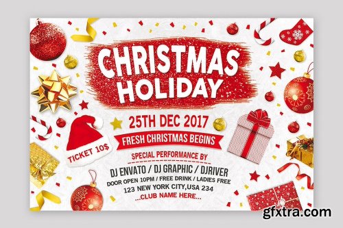 CreativeMarket Merry Christmas Flyer 2043834