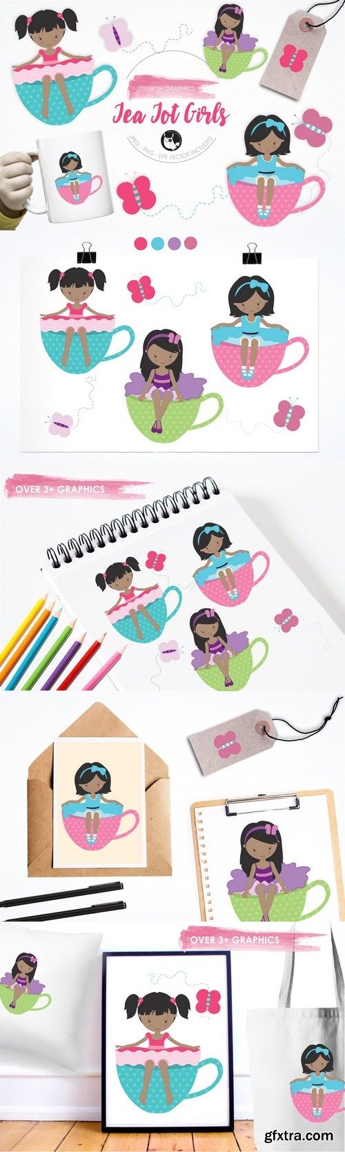 CM - Tea Tot Girls illustration pack 1420209