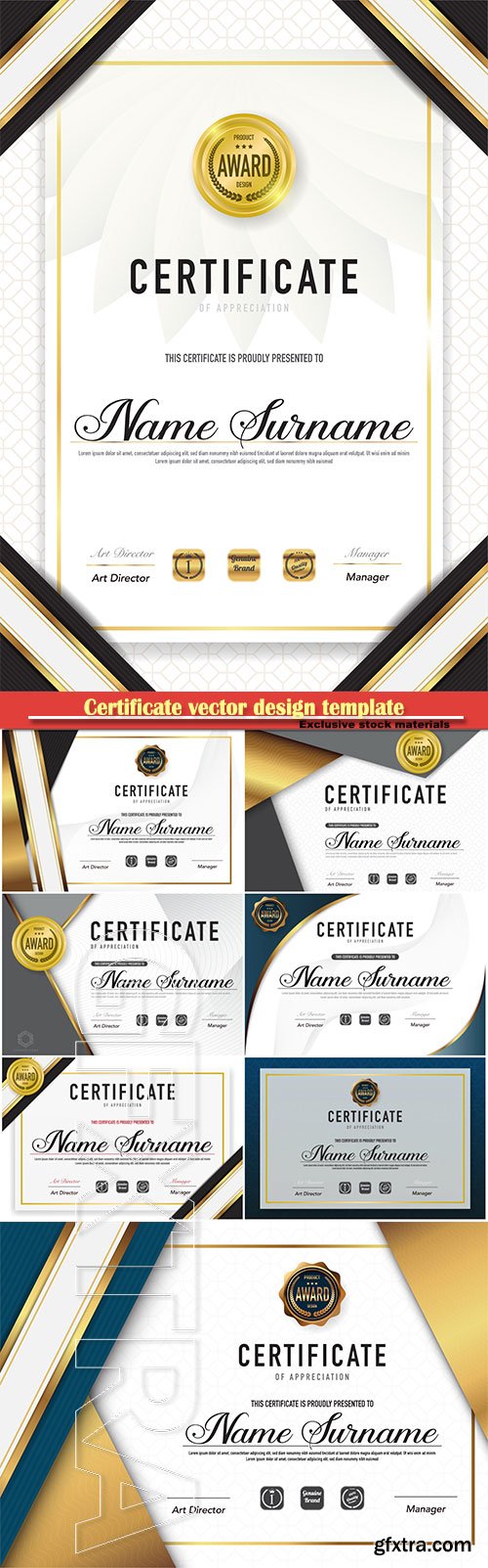 Certificate and vector diploma design template # 51