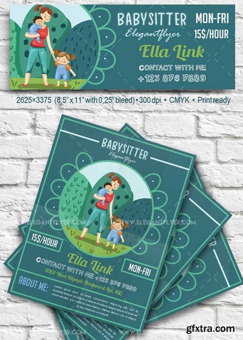 Babysitter V43 Flyer PSD Template + Facebook Cover