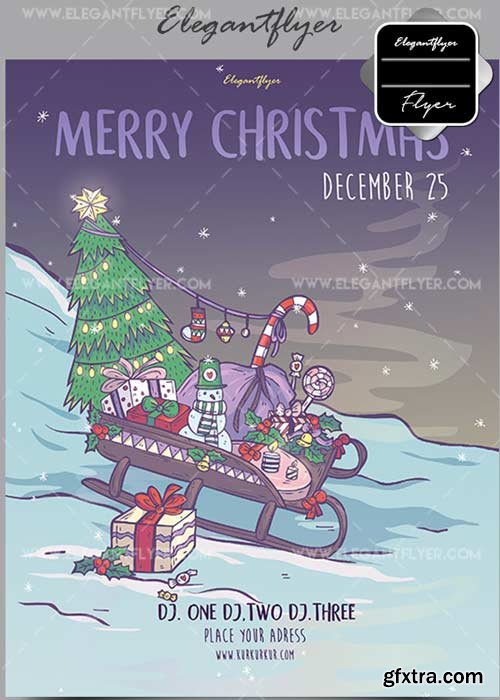 Merry Christmas V28 Flyer PSD Template + Facebook Cover