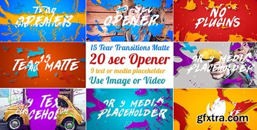 Videohive - 15 Tear Transitions with Opener - 20948501