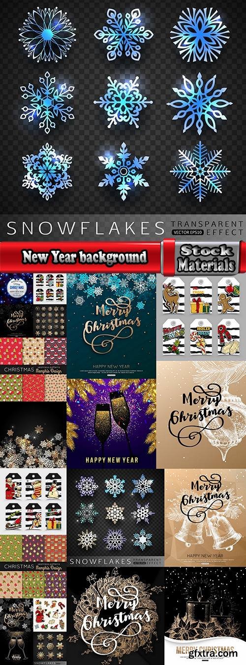 New Year background is the logo pattern Christmas card cover rooster sticker 25 EPS