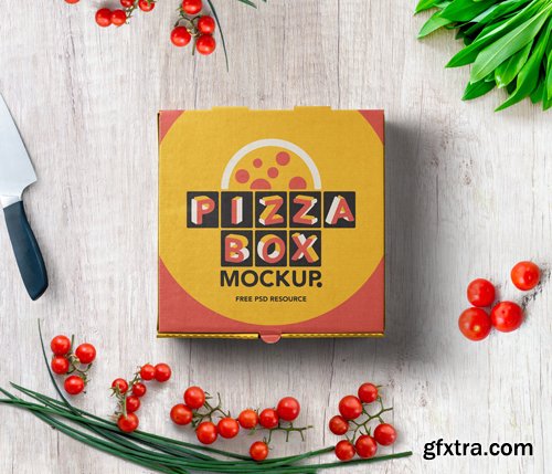 Psd Pizza Box Mockup Packaging