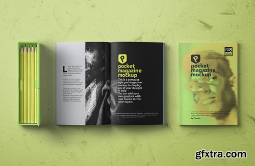 Small Digest Magazine Mockup Psd