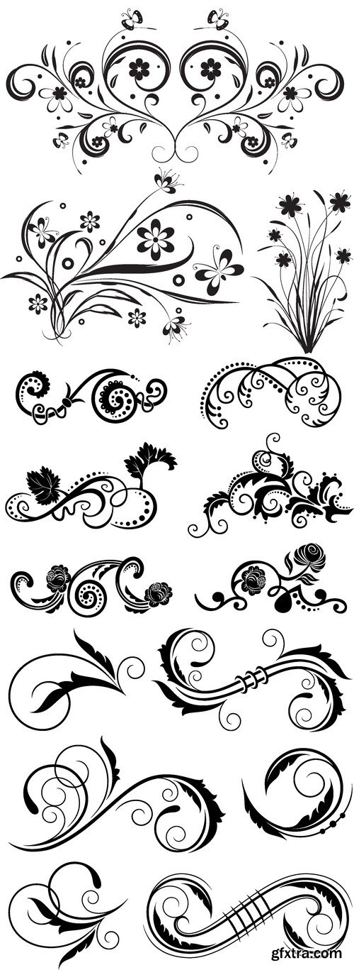 Vectors - Floral Ornaments Set 24