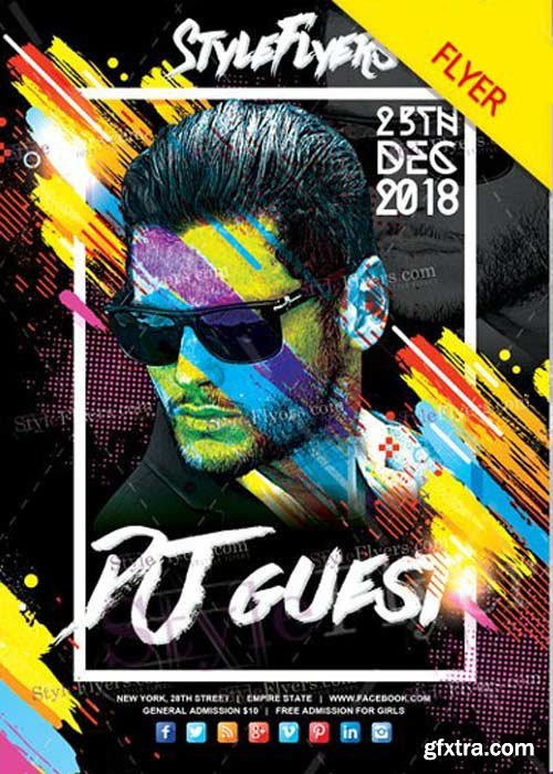 DJ Guest V15 2017 Flyer PSD Template