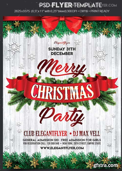 Christmas Party 2017 V24 Flyer PSD Template + Facebook Cover