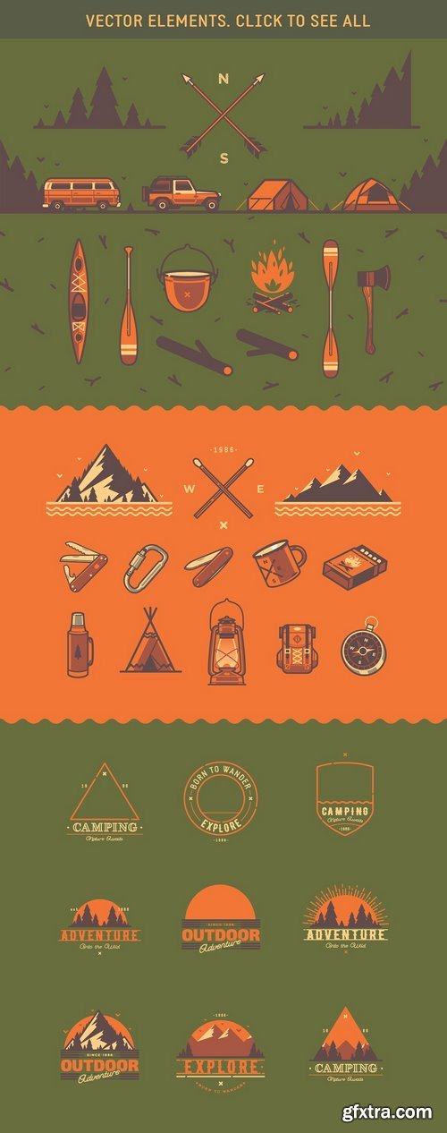 CM - Outdoor Adventure. Logo Creation Kit 1493612