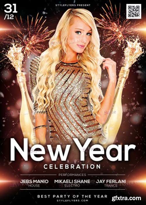 New Year Celebration V21 PSD Flyer Template