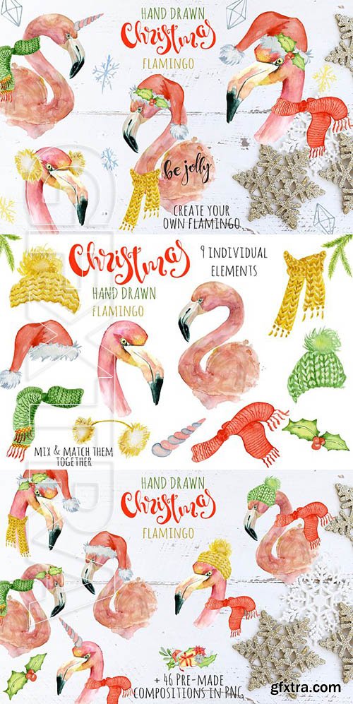 CreativeMarket - Christmas pink flamingo creator 2080719