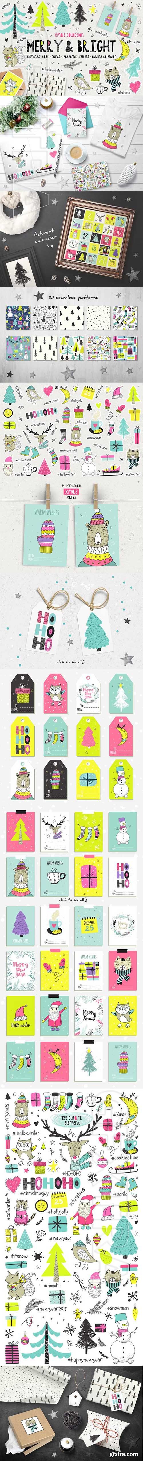 CreativeMarket - Merry & Bright Xmas - holiday set 2082268