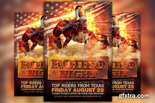 CM - Rodeo Night Flyer Template 818872