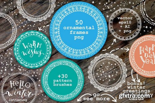 CreativeMarket Ornamental frame set 2028302