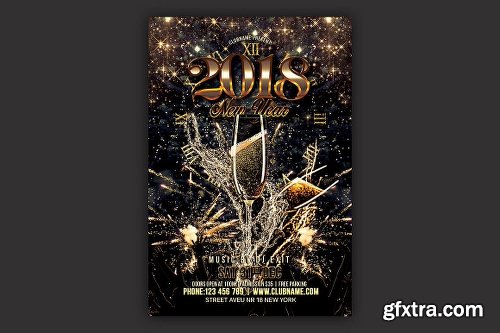 CreativeMarket New Year Party Flyer 2027754