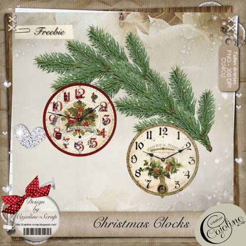 Cajoline Scraps - 4 Christmas Scrap Sets in 1, 27xPNG