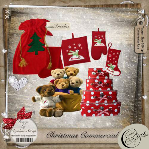 Cajoline Scraps - 4 Christmas Scrap Sets in 1, 27xPNG