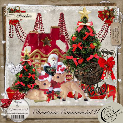 Cajoline Scraps - 4 Christmas Scrap Sets in 1, 27xPNG