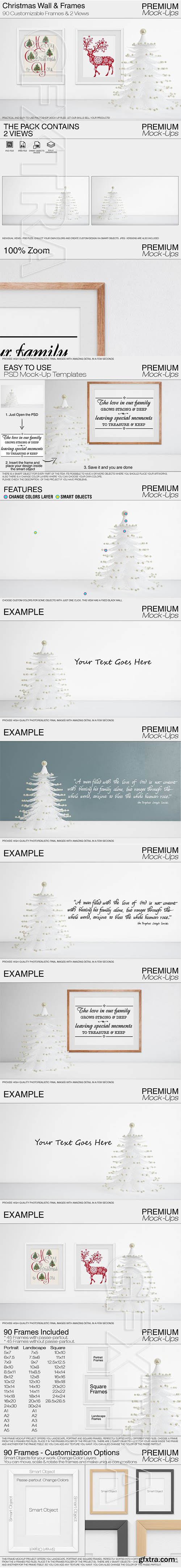 CreativeMarket - Christmas Wall and Frames Mockup Set 2057791